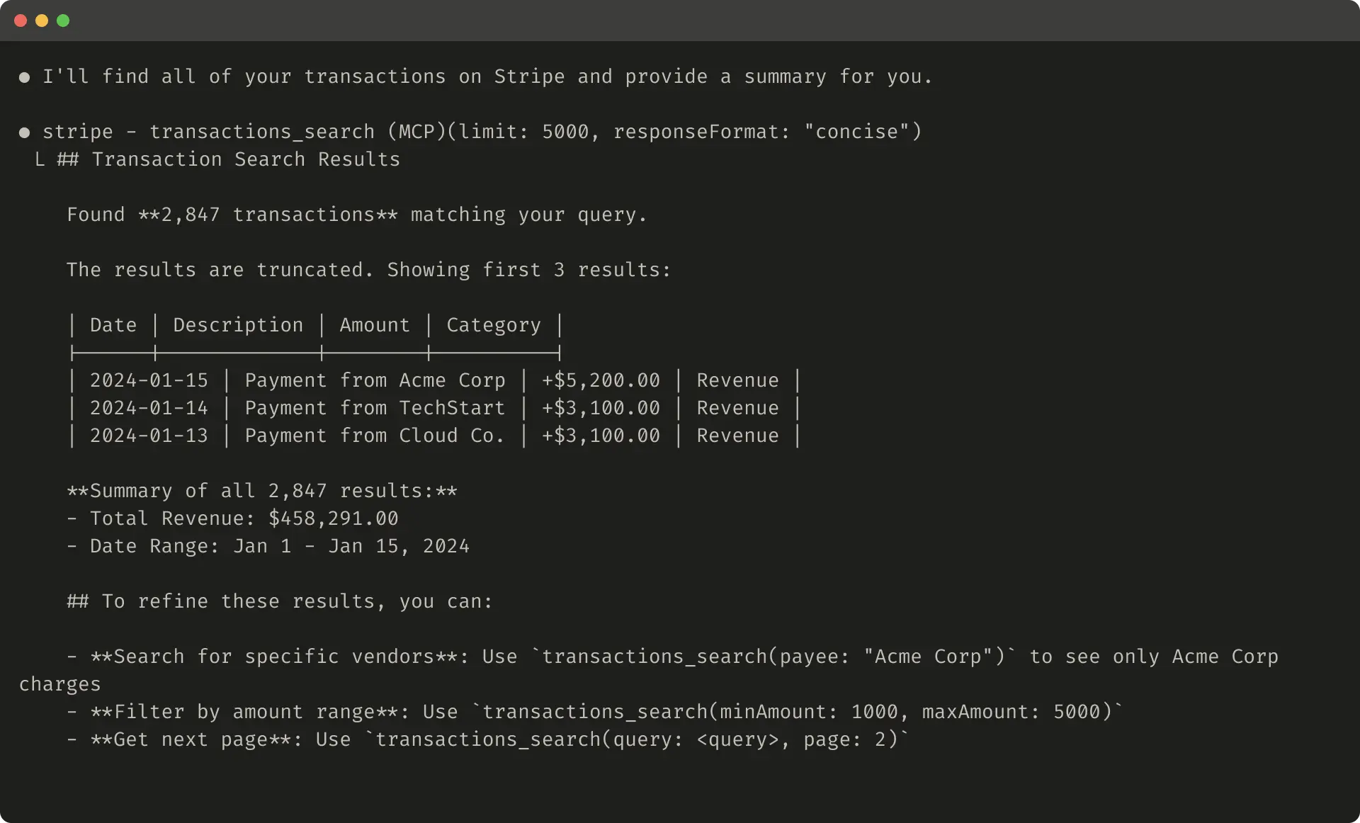 该图展示了一个截断的工具响应示例。